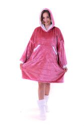 Siena mikina Oversize s kaucí, Tmavě růžová, vel. S-M, galerie